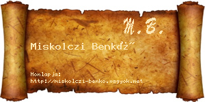Miskolczi Benkő névjegykártya